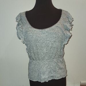 Marc By Marc Jacobs Gray Flutter Sleeve Blouse